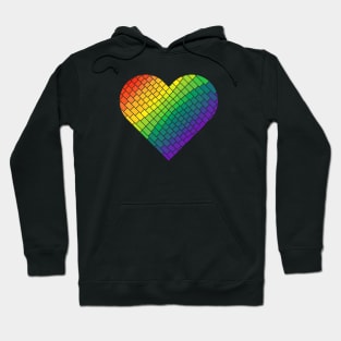 Tiled Rainbow Gay Pride Heart Hoodie